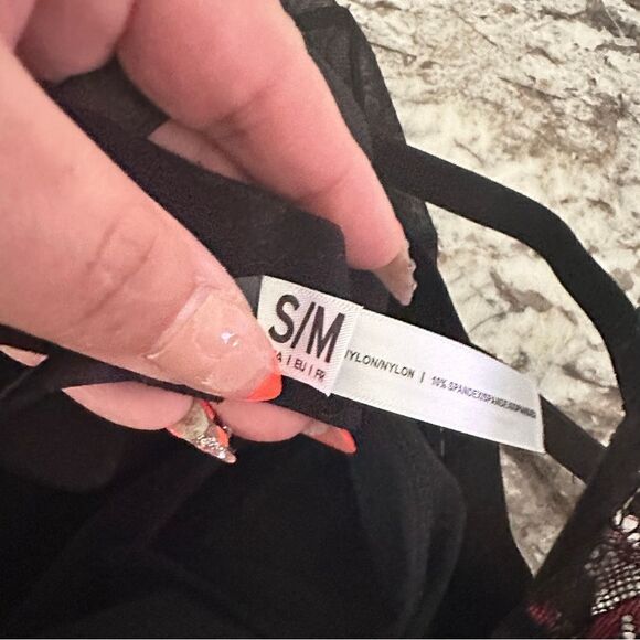 NWOT Yandy sheer black underwire chemise bow ribbon Sz S/M lingerie bondage - Picture 6 of 7